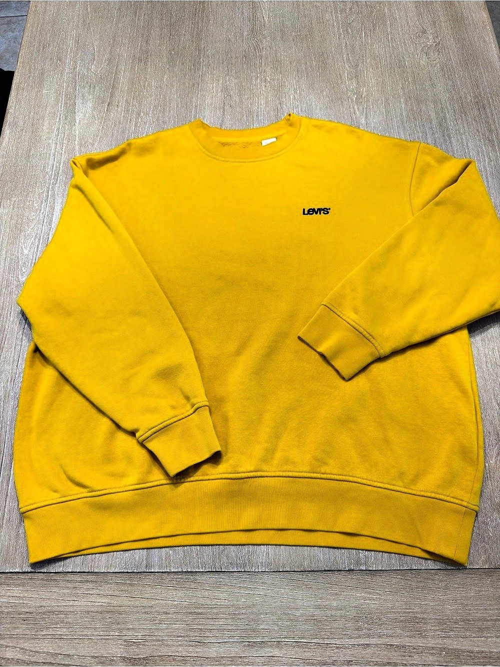 Levi’s Mustard Yellow Relaxed Fit Embroidered Crewneck Sweatshirt Size XL